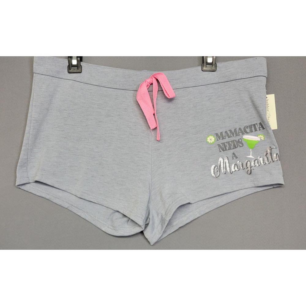 Bobbie Brooks Lounge Shorts Womens XL Gray‎ Graphic Shimmer Stretches New